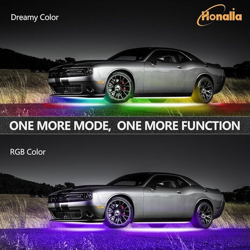أضواء LED للجزء الخارجي من السيارة، مجموعة Underglow للشاحنة وسيارات الدفع الرباعي وعربة الجولف والقارب وأضواء تحت السيارة مع تطبيق الحياة الذكية RGB متعدد الألوان لوضع الموسيقى، أضواء Underglow، DC 12V in Kuwait