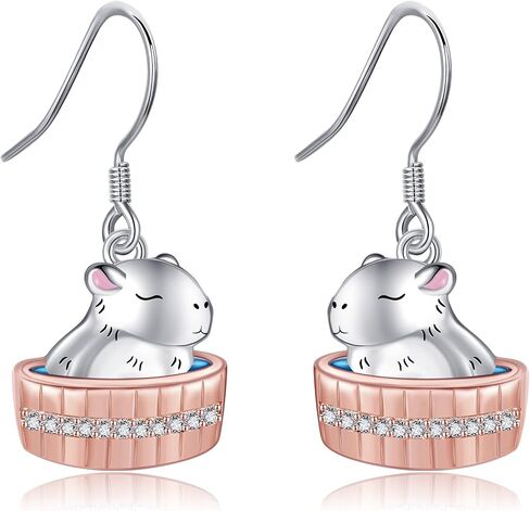 Opossum/Flamingo/Cat/Parrot/Paper Crane Dangle 925 Earring Sterling Silver Aniaml Dangle Earring for Women Animal Jewelry Gifts for Women Girls in Kuwait