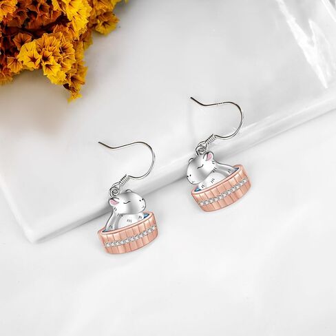 Opossum/Flamingo/Cat/Parrot/Paper Crane Dangle 925 Earring Sterling Silver Aniaml Dangle Earring for Women Animal Jewelry Gifts for Women Girls in Kuwait