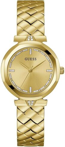 GUESS Women's 34mm Watch - Silver Tone Bracelet Black Dial Silver Tone Case in Saudi Arabia