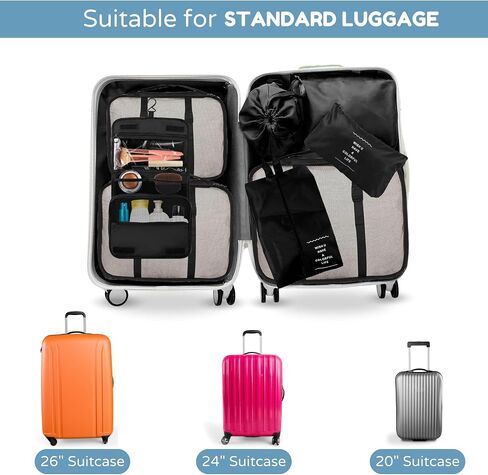 Alaskas Business - 10 Set Packing Cubes and Travel Organizers Best Packing Cubes for Luggage, Bags, Cube Storage Organizer (Pink) in Saudi Arabia