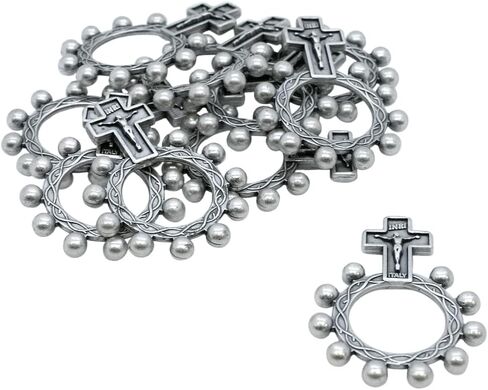 Ten Pack of Decade Rosary Rings | Metalic Rings - Copper, Silver-Tone, or Gold-Tone | Great Catholic Gift for First Holy Communion or Confirmation in Saudi Arabia