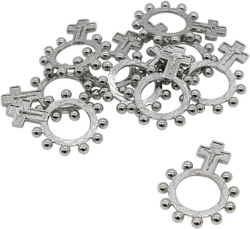 Ten Pack of Decade Rosary Rings | Metalic Rings - Copper, Silver-Tone, or Gold-Tone | Great Catholic Gift for First Holy Communion or Confirmation in Saudi Arabia