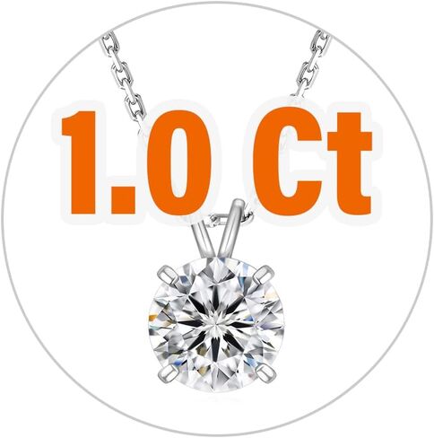 KRKC&CO Moissanite Necklace for Women, Sterling Silver Lab Created Solitaire Diamond Pendant for Her, 4-Prong, GRA Certificate, Gift for Anniversary, Birthday, Wedding - to Wife, Mom, 0.5/1/2/3/4CT White Gold Plated Silver Jewelry in Saudi Arabia