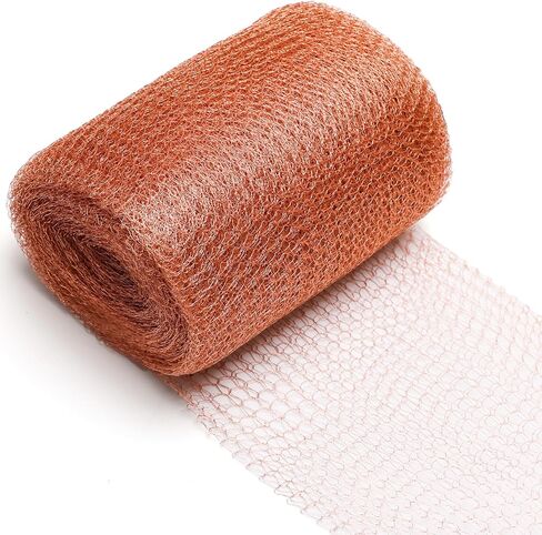 Copper Mesh Roll Coolrunner 5 Inch X 32 Feet Copper Mesh Rodent Control, Copper Wire Mesh Sturdy and Durable, Copper Fill Fabric Perfect for Hole Blocking, Gardens and Houses (Gold, 5in x 50ft) in Saudi Arabia