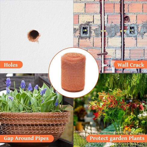 Copper Mesh Roll Coolrunner 5 Inch X 32 Feet Copper Mesh Rodent Control, Copper Wire Mesh Sturdy and Durable, Copper Fill Fabric Perfect for Hole Blocking, Gardens and Houses (Gold, 5in x 50ft) in Saudi Arabia