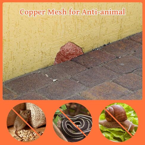 Copper Mesh Roll Coolrunner 5 Inch X 32 Feet Copper Mesh Rodent Control, Copper Wire Mesh Sturdy and Durable, Copper Fill Fabric Perfect for Hole Blocking, Gardens and Houses (Gold, 5in x 50ft) in Saudi Arabia