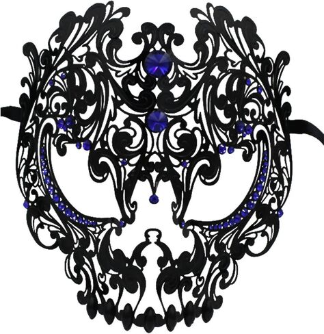 Coddsmz Skull Masquerade Masks Full Face Mardi Gras Party Costume Mask Halloween Cosplay Mask Metal Mask with Rhinestone in Kuwait