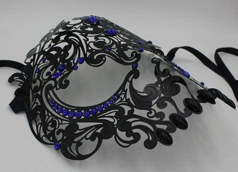 Coddsmz Skull Masquerade Masks Full Face Mardi Gras Party Costume Mask Halloween Cosplay Mask Metal Mask with Rhinestone in Kuwait