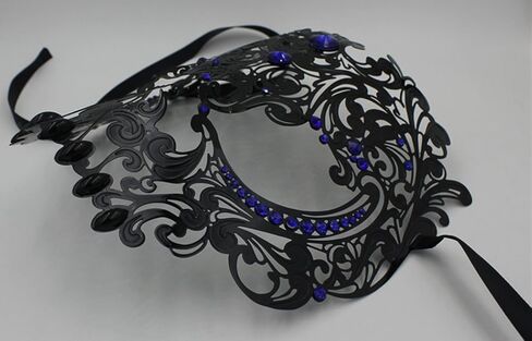 Coddsmz Skull Masquerade Masks Full Face Mardi Gras Party Costume Mask Halloween Cosplay Mask Metal Mask with Rhinestone in Kuwait
