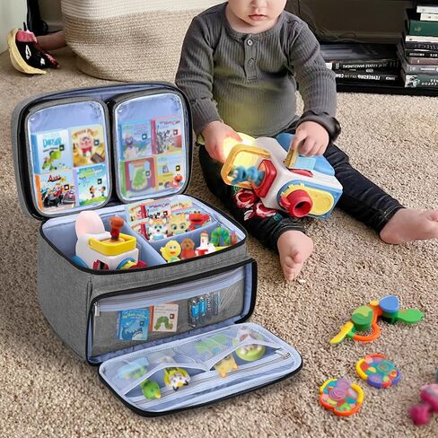 حقيبة حمل LUXJA متوافقة مع Little Tikes Story Dream Machine، حقيبة تخزين مع جيوب شفافة قابلة للفصل لكتب Little Tikes Story Dream Machine، منقطة in Saudi Arabia