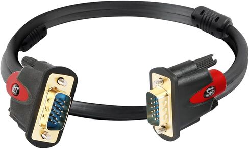SHD VGA Cable 30Feet, VGA to VGA Monitor Cable HD15 SVGA for PC Laptop TV Projector Black and Yellow Color in Saudi Arabia