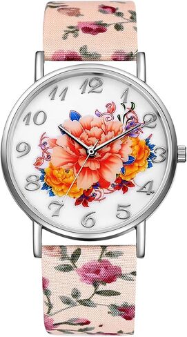 Avaner Women's Leather Wrist Watches Boho Floral Printed Analog Quartz Watches in Kuwait