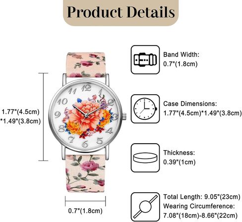 Avaner Women's Leather Wrist Watches Boho Floral Printed Analog Quartz Watches in Kuwait