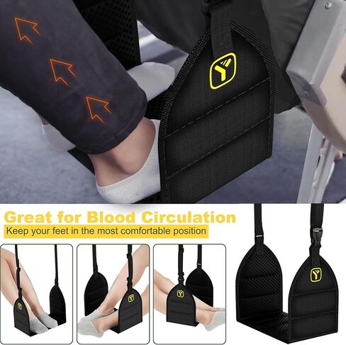 Airplane Travel Foot Rest Plane Leg Rest (Memory Foam) Flight Accessories for Feet Foot and Heel Hammock in Kuwait