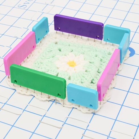 Svartur Crochet Blocking Pin Kit, with 20 Knit Blocking Combs &100 T-Pins and Tin Case, Rainbow Knitting Block Pins for Blocking Mats, Multicolor in Kuwait