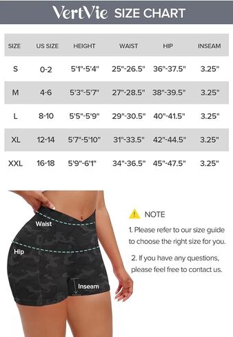 Vertvie Gym Shorts Women Cross Waist Workout Shorts 3.1" / 9.4'' -High Waisted Yoga Booty Shorts with Pockets Buttery Soft in Kuwait