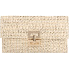 Freie Liebe Straw Clutch Purses for Women Summer Beach Bag Woven Purse Wicker Rattan Envelope Clutch for Wedding