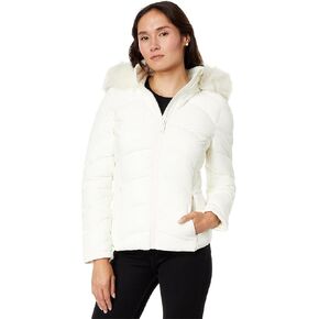 Calvin Klein Short Faux Fur Trim Puffer Black MD (US 10)