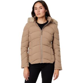 Calvin Klein Short Faux Fur Trim Puffer Black MD (US 10)