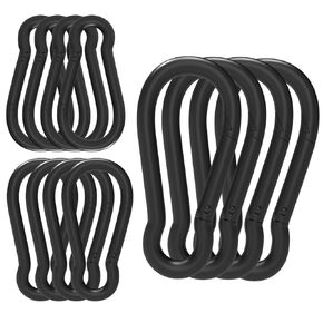 60PCS 3'' Spring Snap Hook Carabiners, M8 5/16Inch Galvanized Steel Quick Link Carabiner Clips, Heavy Duty Spring Clips Link Buckle for Outdoors Fishing Camping Hammock Dog Leashes,Black