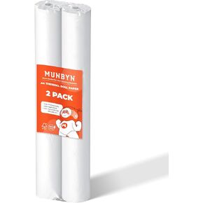 MUNBYN A4 Thermal Paper 2 Rolls, 8.27x11.69 Inch Thermal Paper(8.27''/210mm width), 27 Sheets/Roll, Compatible with A40 Portable Printer, BPA Free, Thermal Paper for Contract, Picture, Homework