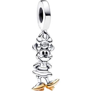 H.ZHENYUE 100th Mickey S925 Sterling Silver Charm Pendant Dangle Beads for Bracelet Necklace 100Th Winnie for Women Girls Gifts
