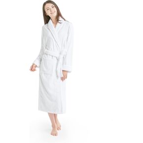 INK+IVY womens Terrycloth Sherpa Trim Soft Pajamas Sleepware Ladies Kimono Bathrobe Loungeware with Pocket and Belt Shawl Collar Cuff, Blue, Small-Medium US