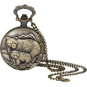 ساعة جيب كوارتز برونزية من Lancardo منقوشة على My Son Love Dad للرجال والأولاد وساعة جيب فوب وعلامات عربية كبيرة مع سلسلة in Kuwait