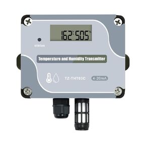 Tzone 4-20mA Temperature Humidity Transmitter,Digital Analog Temperature Transmitter Industrial Temp Humidity Sensor Collector Wall Mounted, Temp Probe Monitor for Greenhouse Environment Test Grow