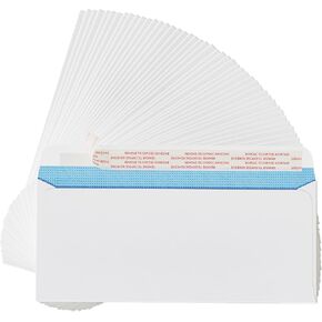 90 Count #6 3/4 Small Security Self Seal Tinted Envelopes for Privacy & Business, Size 3-5/8 X 6-1/2 Inches, Peel and Seal Closure, Windowless Design, 24 LB, White