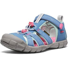 KEEN Seacamp 2 CNX Closed Toe Sandals, Coronet Blue/Hot Pink, 4 US Unisex Big Kid