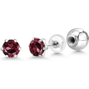 Gem Stone King Blue Tanzanite Women Stud Earrings in Platinum (0.92 Cttw, Gemstone Birthstone, Round 5MM)