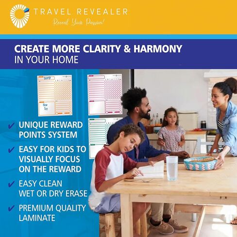 Large Magnetic Chore Chart for Kids Multiple Kids 11x13 3PK Chore Board Family Reward Chart for Kids at Home Magnetic Chore Chart Goal Incentive Reward Chart for Kids Behavior Chart +5 Markers in Kuwait