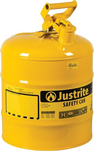 Justrite 2 Gallon Type I Green Safety Can for Oil with Flame Arrester and Self-Closing Lid, Made in the USA, Galvanized Steel Flammable Storage Can, 7120400 in Kuwait