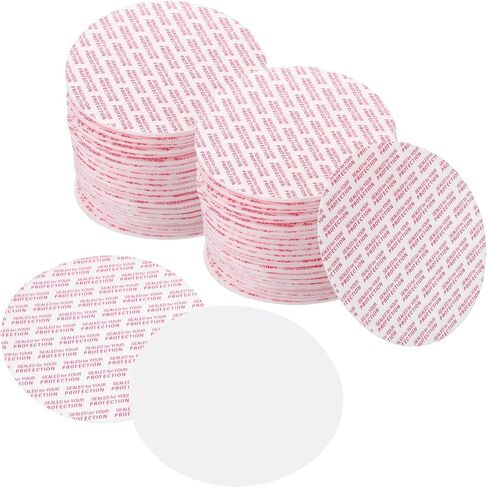 PATIKIL 65mm/2.5inch Foam Lid Liner, 300Pcs PS Foam Resistant Tamper Pressure Sensitive Seal for Bottle Cap Liners Seals, White Red in Saudi Arabia