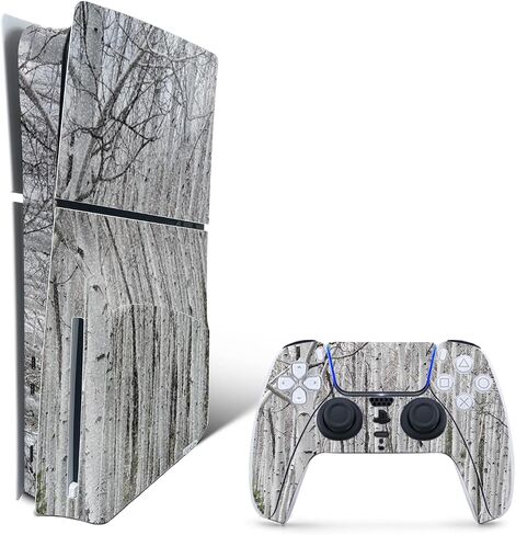 MightySkins Glossy Glitter Skin Compatible with Playstation 5 PS5 Slim Digital Edition Console Only - Birch Forest | Protective, Durable High-Gloss Glitter Finish | Easy to Apply | Made in The USA in Saudi Arabia