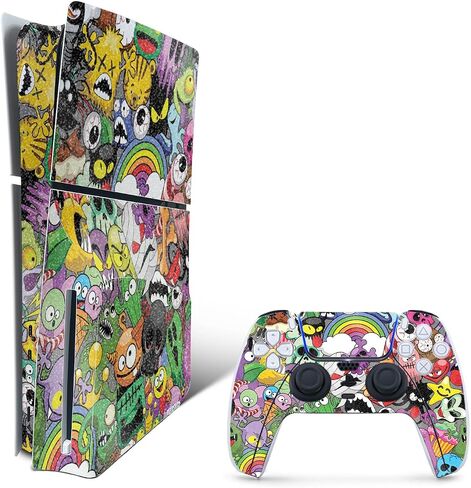 MightySkins Glossy Glitter Skin Compatible with Playstation 5 PS5 Slim Digital Edition Console Only - Birch Forest | Protective, Durable High-Gloss Glitter Finish | Easy to Apply | Made in The USA in Saudi Arabia