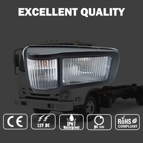 Truck Side Marker Park Light Door Clear Amber Lamp Compatible With Isuzu NPR 2008-2015, NPR-HD 2008-2016, NQR 2008-2016, NRR 2008-2016 4HK1, 4JJ1 Turbo/NA 8980397783 (Left Side) in Saudi Arabia