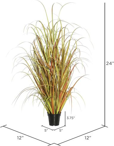 Vickerman Everyday 36" عشب بني صناعي مختلط مع وعاء بلاستيكي أسود - ديكور نبات العشب الصناعي - لمسة خضراء داخلية للمنزل أو المكتب in Saudi Arabia