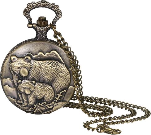 ساعة جيب كوارتز برونزية من Lancardo منقوشة على My Son Love Dad للرجال والأولاد وساعة جيب فوب وعلامات عربية كبيرة مع سلسلة in Kuwait