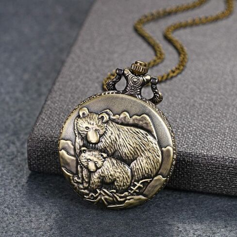 ساعة جيب كوارتز برونزية من Lancardo منقوشة على My Son Love Dad للرجال والأولاد وساعة جيب فوب وعلامات عربية كبيرة مع سلسلة in Kuwait