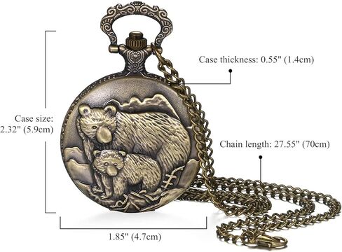 ساعة جيب كوارتز برونزية من Lancardo منقوشة على My Son Love Dad للرجال والأولاد وساعة جيب فوب وعلامات عربية كبيرة مع سلسلة in Kuwait