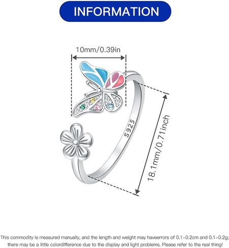 CYCUFF 925 Sterling Silver Ring for Women Teen Girls, Open Twist Adjustable Ring Stacking Ring Gift for Women Girls in Saudi Arabia