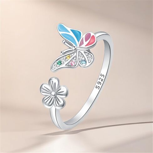 CYCUFF 925 Sterling Silver Ring for Women Teen Girls, Open Twist Adjustable Ring Stacking Ring Gift for Women Girls in Saudi Arabia