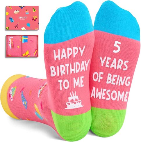 Zmart 5th Birthday Gifts Socks Ideas - Gifts for Girls Boys Age 5, Presents for 5 Year Olds in Saudi Arabia