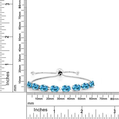 Gem Stone King 925 Sterling Silver Black Onyx Tennis Bracelet For Women (5.60 Cttw, Gemstone December Birthstone, Oval 7X5MM, Fully Adjustable Up to 9 Inch) in Saudi Arabia