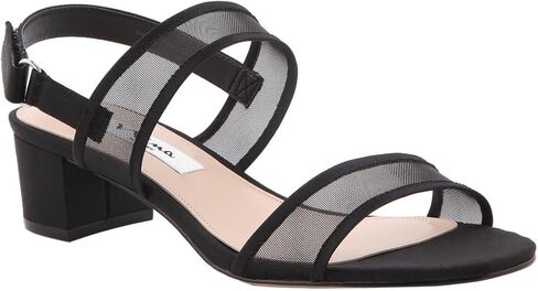 NINA Ganice - Women's Mesh Block Low-Heel Hook & Loop Dressy Sandal Shoes- Elegant and Comfortable Womens's heeled Sandals - Casual and Dress in Kuwait