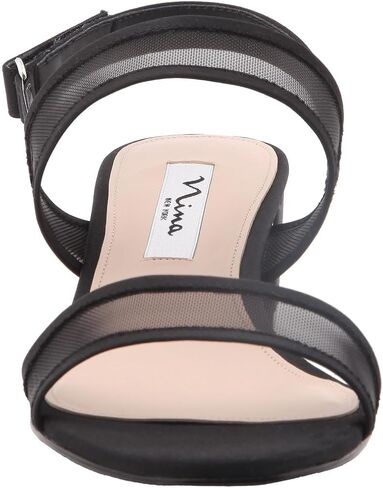 NINA Ganice - Women's Mesh Block Low-Heel Hook & Loop Dressy Sandal Shoes- Elegant and Comfortable Womens's heeled Sandals - Casual and Dress in Kuwait