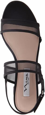 NINA Ganice - Women's Mesh Block Low-Heel Hook & Loop Dressy Sandal Shoes- Elegant and Comfortable Womens's heeled Sandals - Casual and Dress in Kuwait